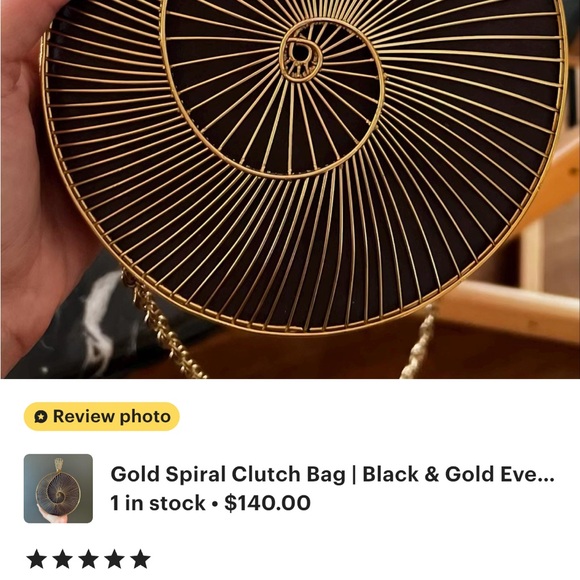 Gold and Brown Spiral Clutch